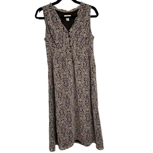 Ann Taylor LOFT Women’s Size 4 Brown V Neck Print Dress - Picture 1 of 4